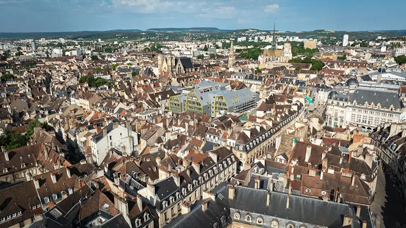 Photographie aérienne du centre historique de Dijon (21 - Côte d'Or)